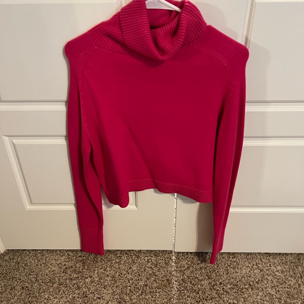 Deluc Red Cowl Neck Sweater Vibrant Knit